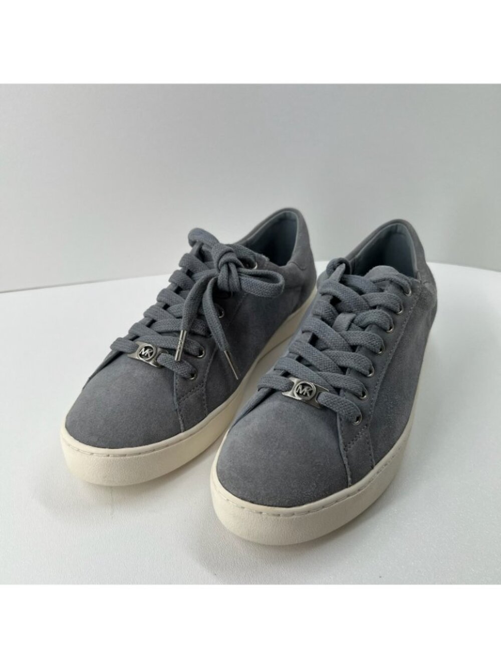 Michael Kors Keaton Suede Low Top Sneakers Womens 10 Lace Up Comfort Casual Gray - Picture 3 of 13